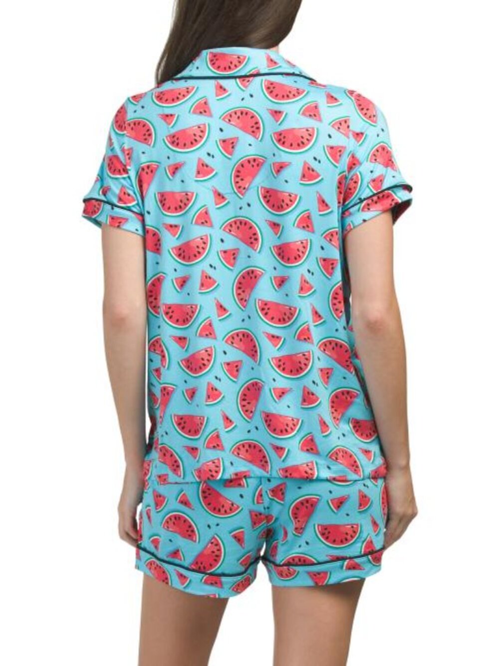 PILLOW TALK 2pc Watermelon Print Pajama Top And Shorts Set - Picture 2 of 3